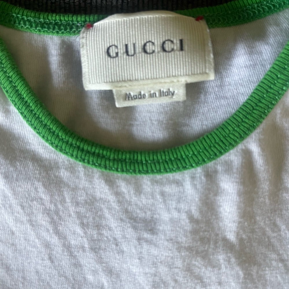 Gucci White and Green Italian T-Shirt